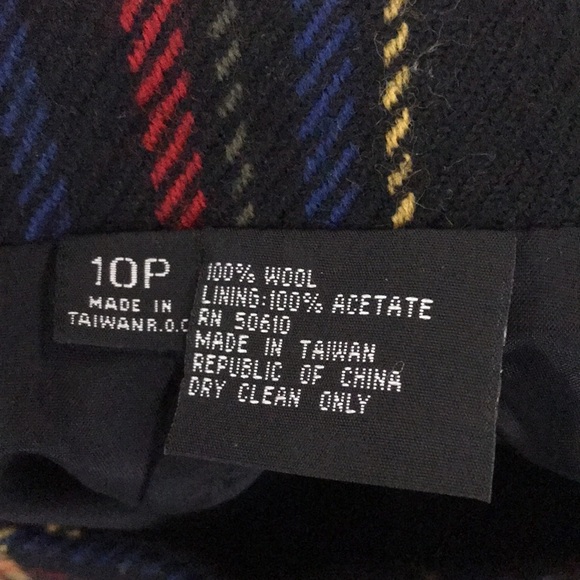 Classic clueless 100% wool tartan plain mini skirt size 10p - Picture 10 of 11